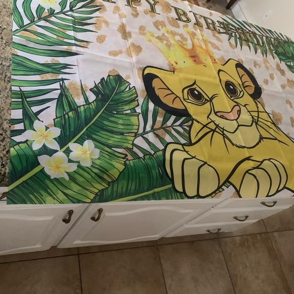 Lion King Simba Happy Birthday Banner approx L60” x W40” - Picture 3 of 5